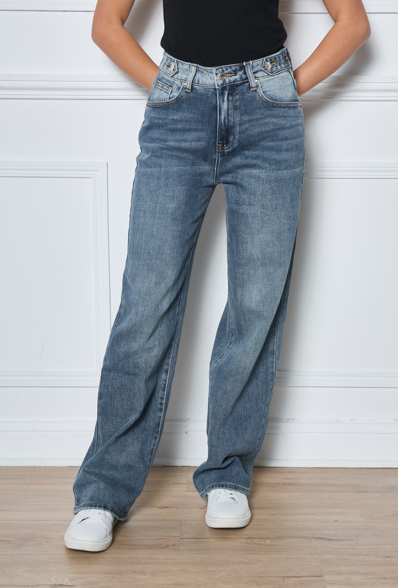 Wholesaler Marivy - Wide stretch straight jeans