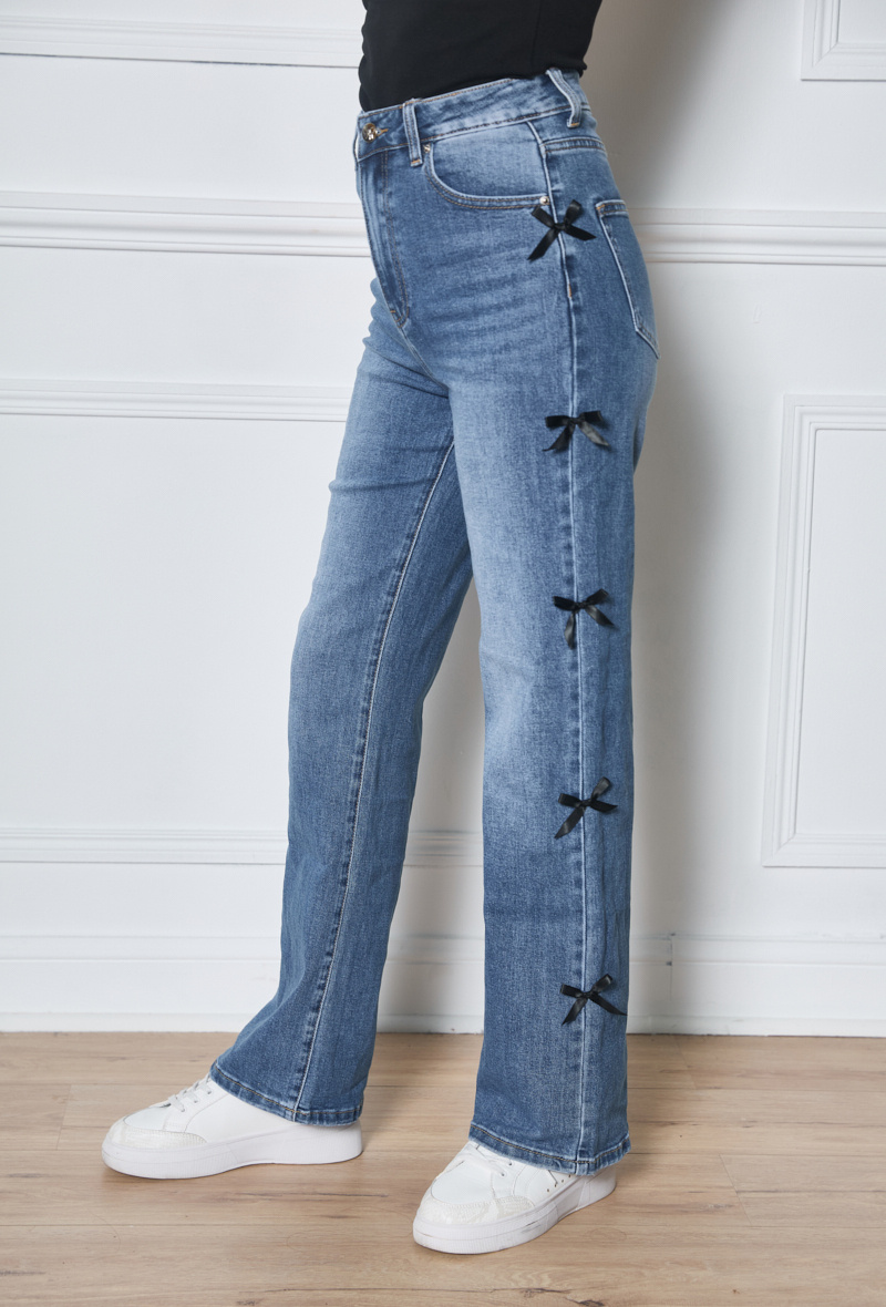 Wholesaler Marivy - Wide leg jeans with bow