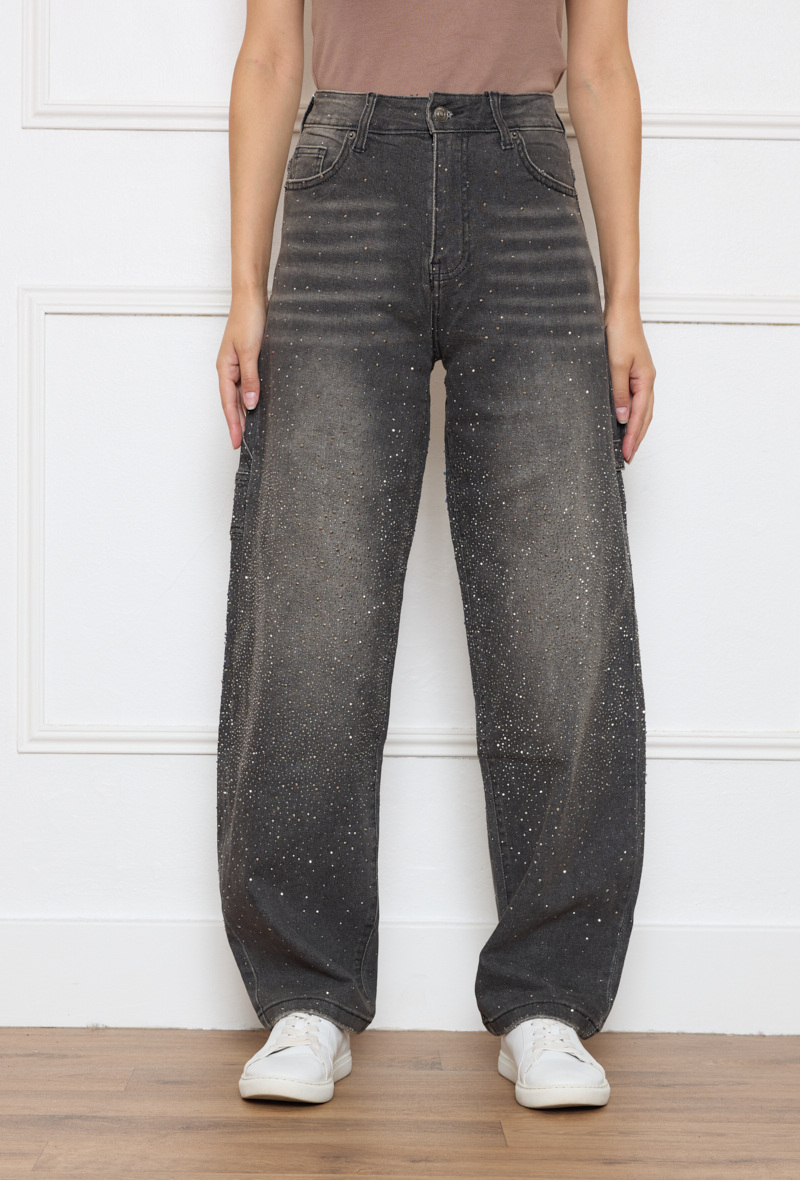 Grossiste Marivy - Jean balloon fit strassé