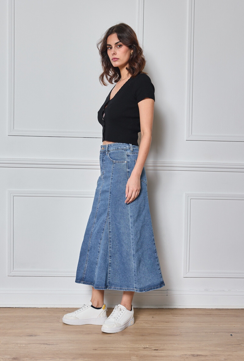 Wholesaler Marivy - Skirt without stretch stretch