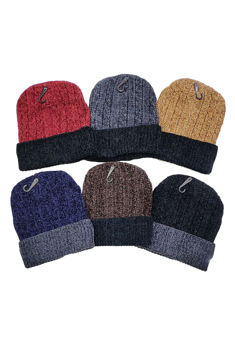 Wholesaler Maromax - Two-tone chenille hat with fur