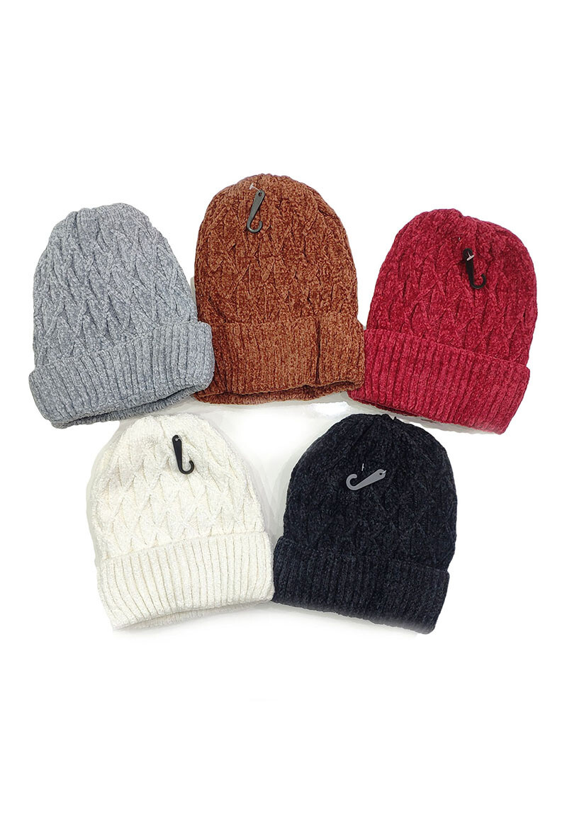 Wholesaler Maromax - Plain chenille hat with fur