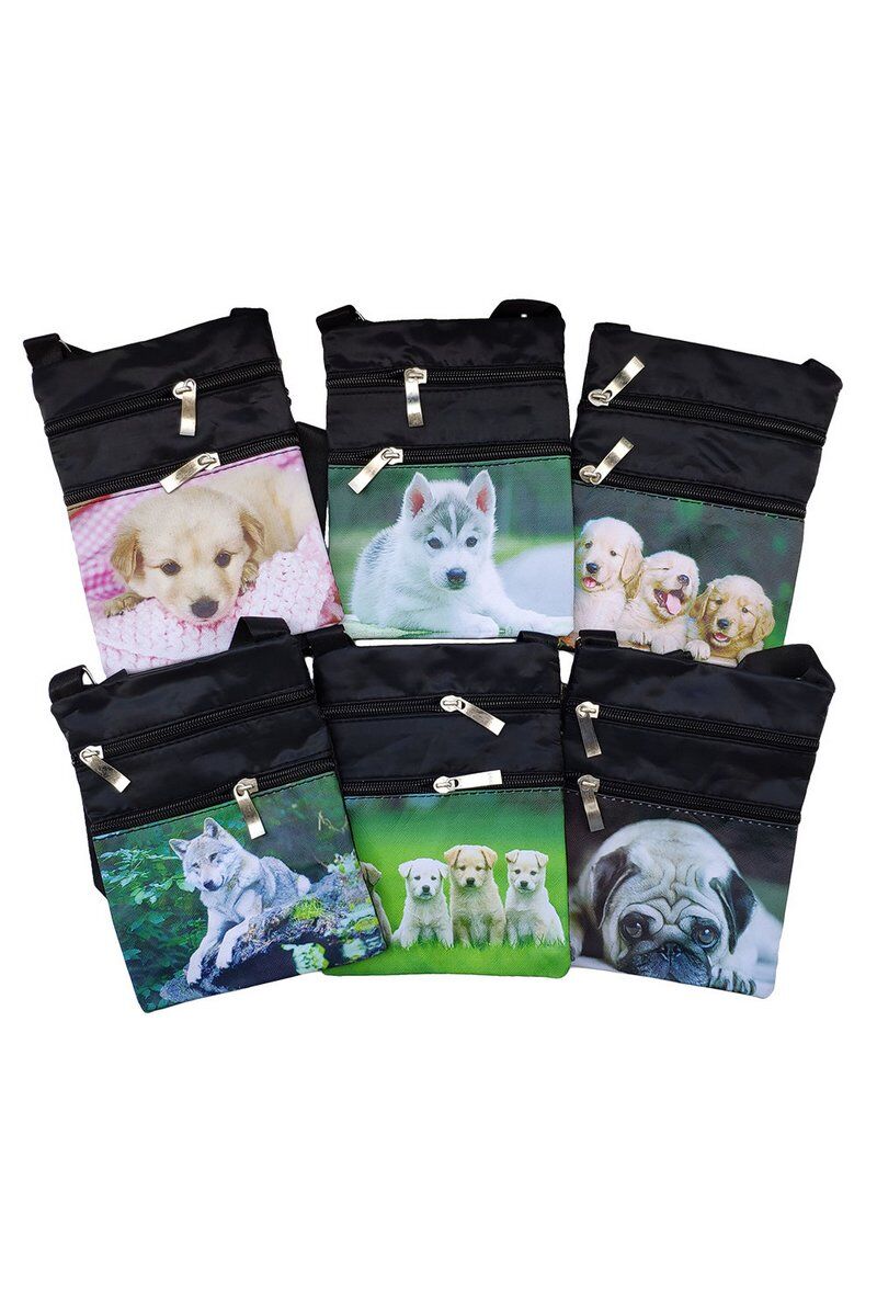 Mayorista Maromax - Bolso plano de tela con diseño de perro