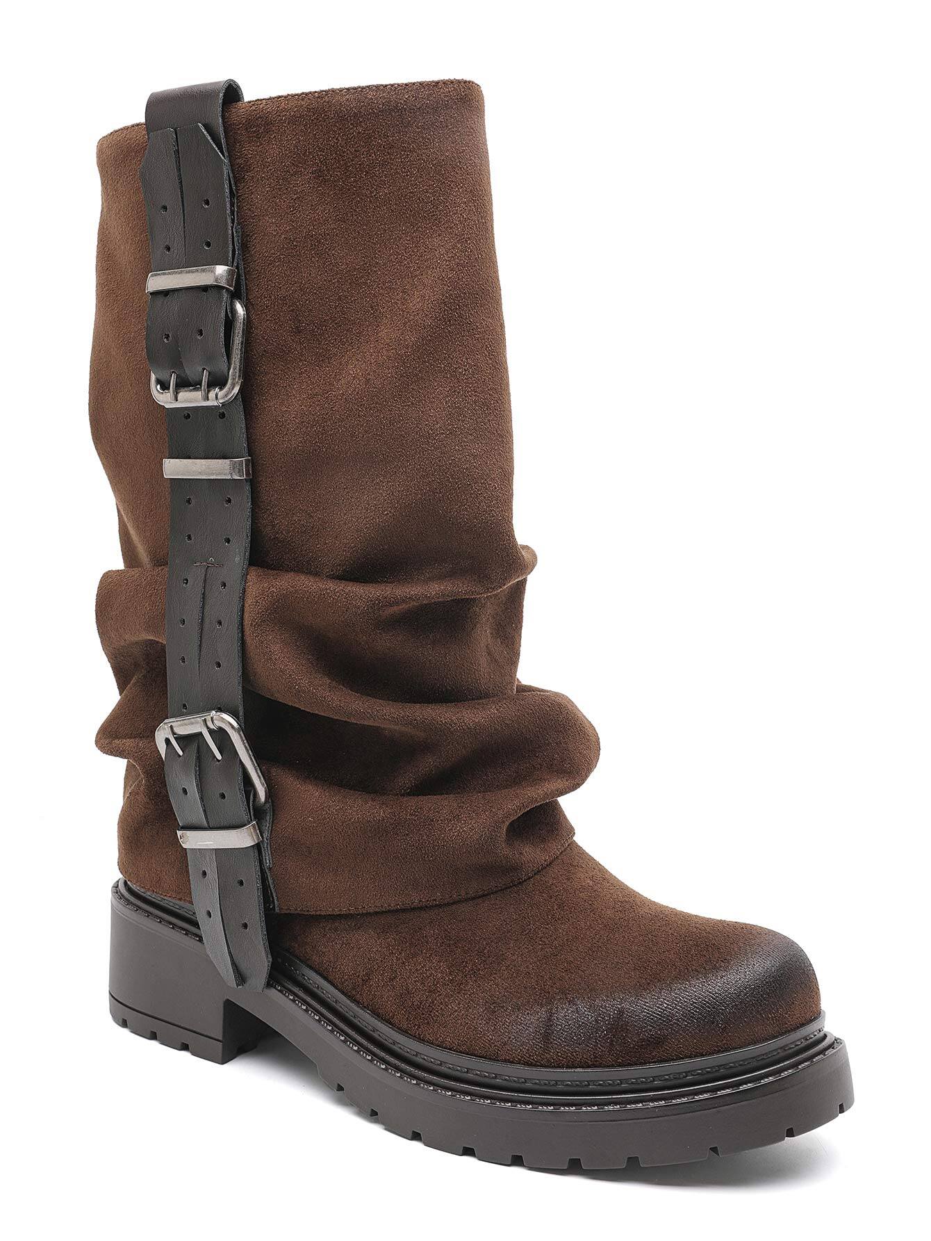 Wholesaler Marquiiz - Elegant ankle boots with pleated effect buckles and round toes