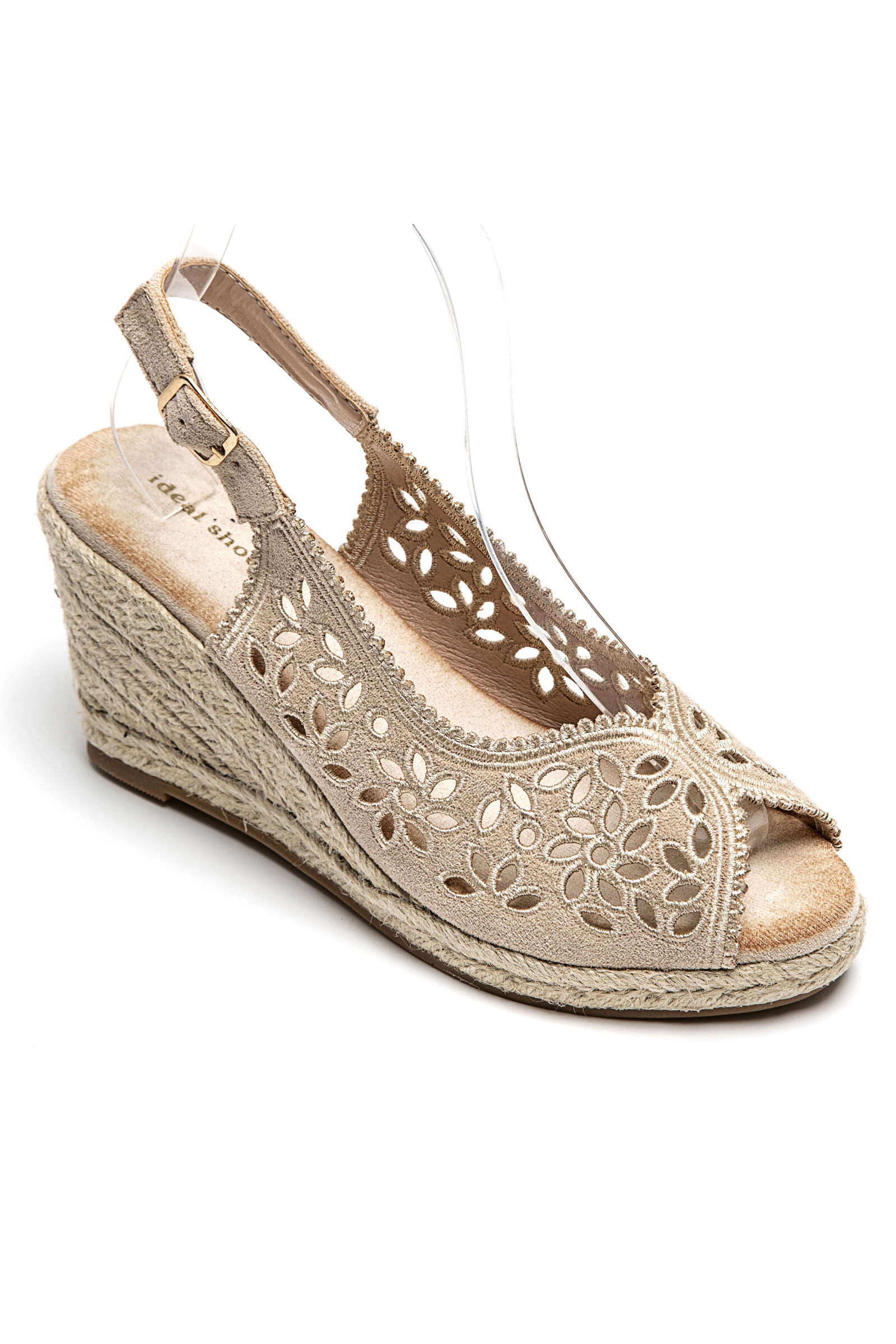 Wholesaler Marquiiz - Wedge sandals with embroidery and perforated upper