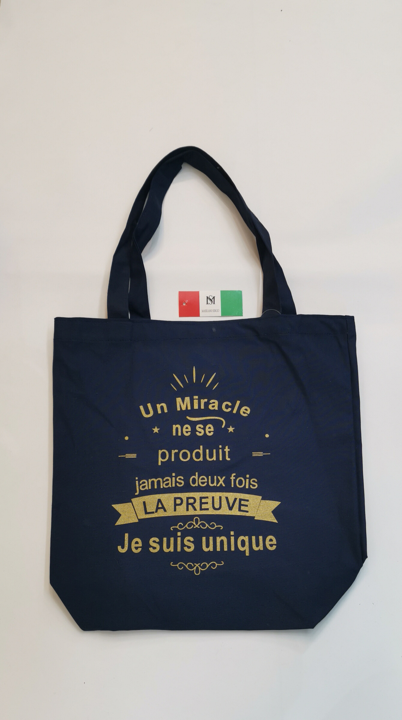 Grossiste Massiliano Sergio - Totes bags "Un miracle ne se produit jamais deux fois......."