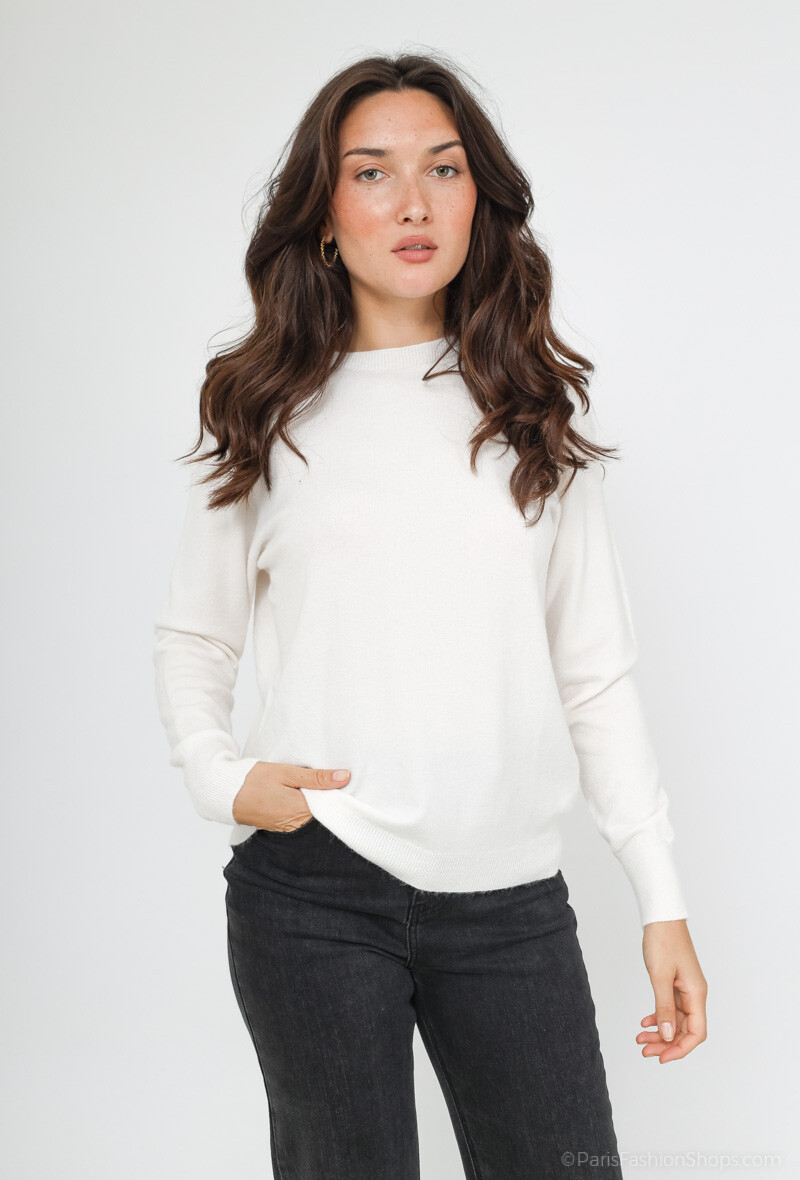Mayorista Max & Enjoy (Vêtements) - Suéter ultrafino sin costuras con cuello redondo