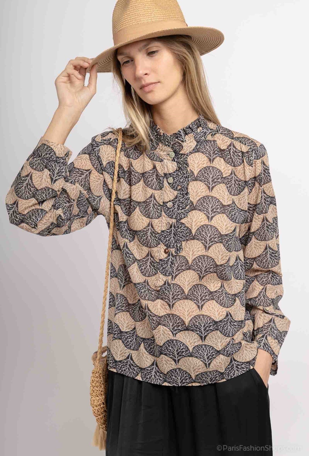Grossista Max & Enjoy (Vêtements) - Blusa in voile di cotone stampato