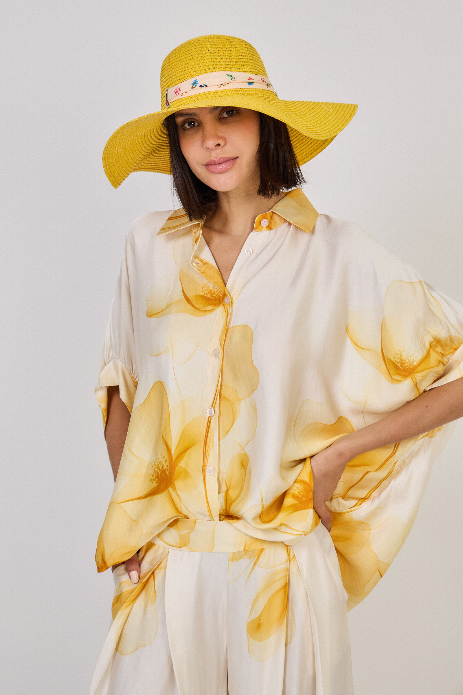 Grossista Max & Enjoy (Vêtements) - Camicetta stampata oversize in seta mista