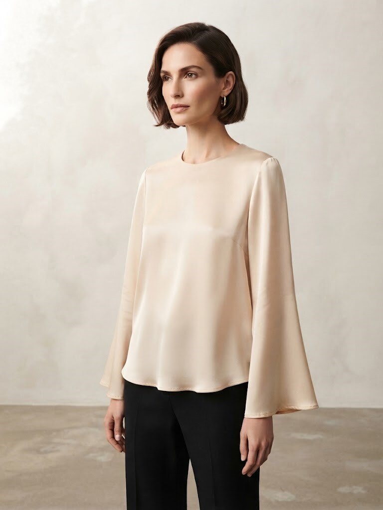 Grossiste Max & Enjoy (Vêtements) - Blouse unie effet satiné