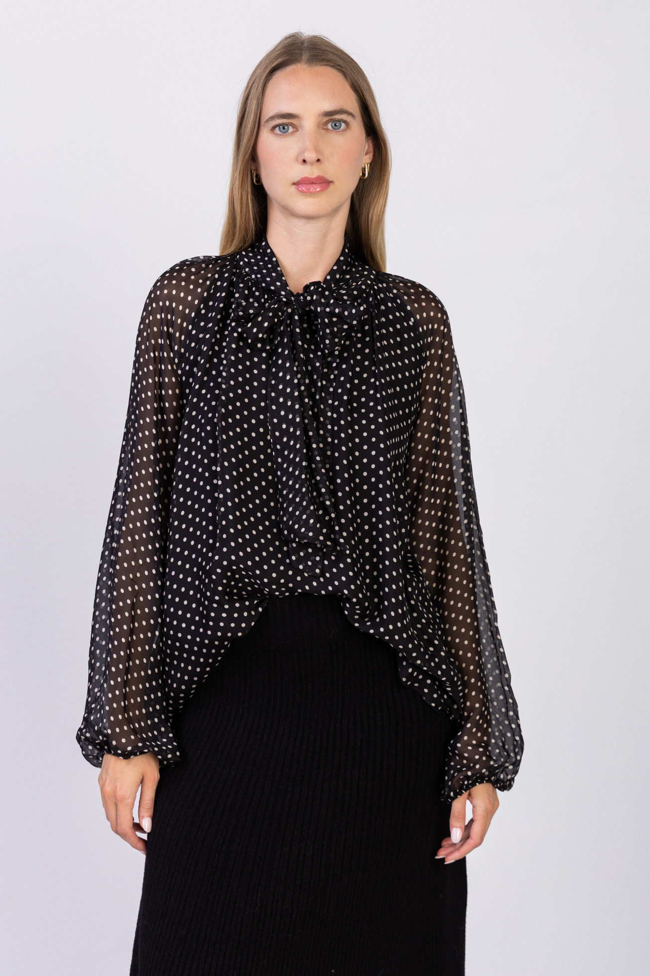 Mayorista Max & Enjoy (Vêtements) - Blusa de lunares en seda mezclada