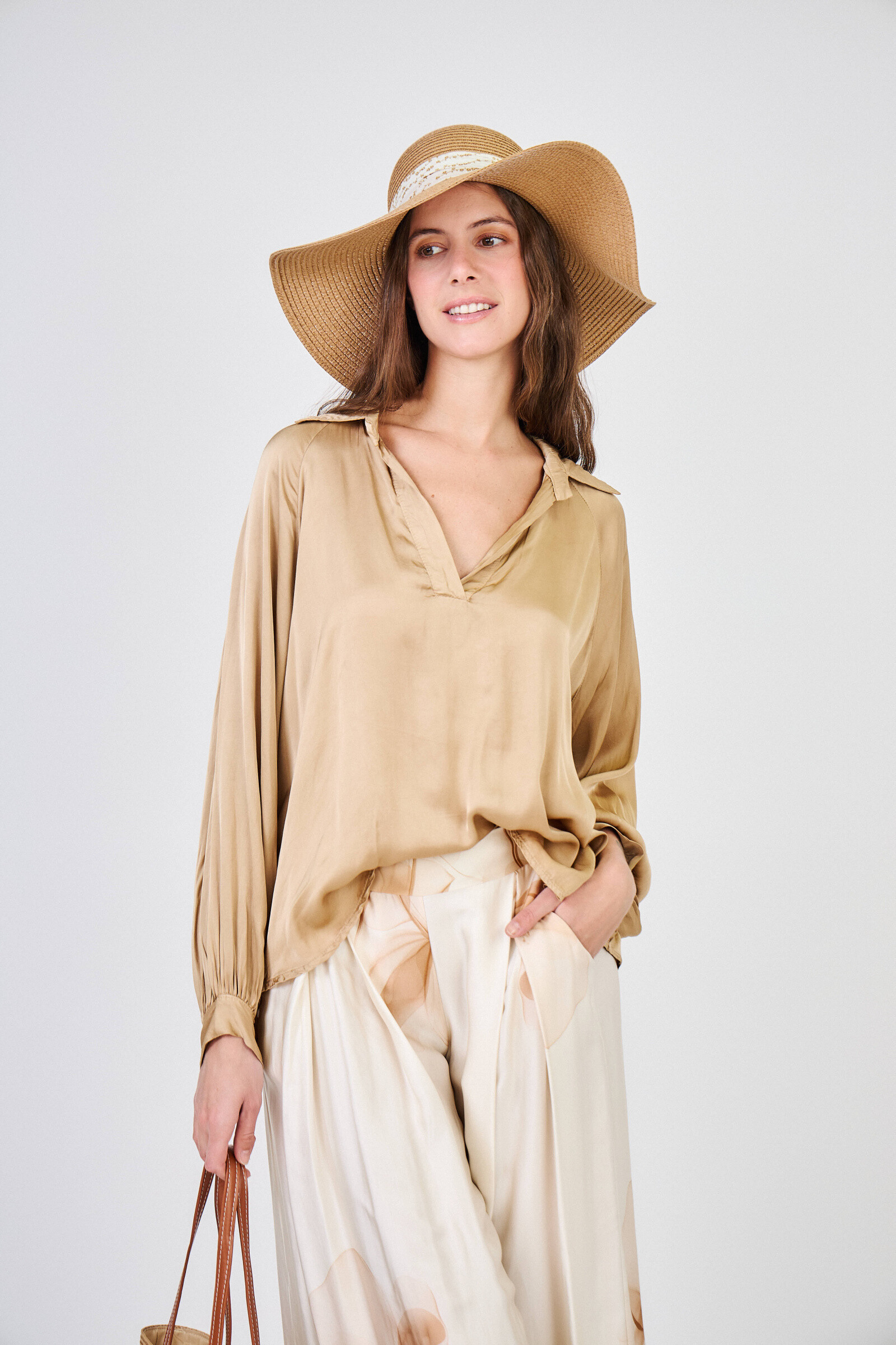 Grossista Max & Enjoy (Vêtements) - Camicetta United V -Neck in seta mista