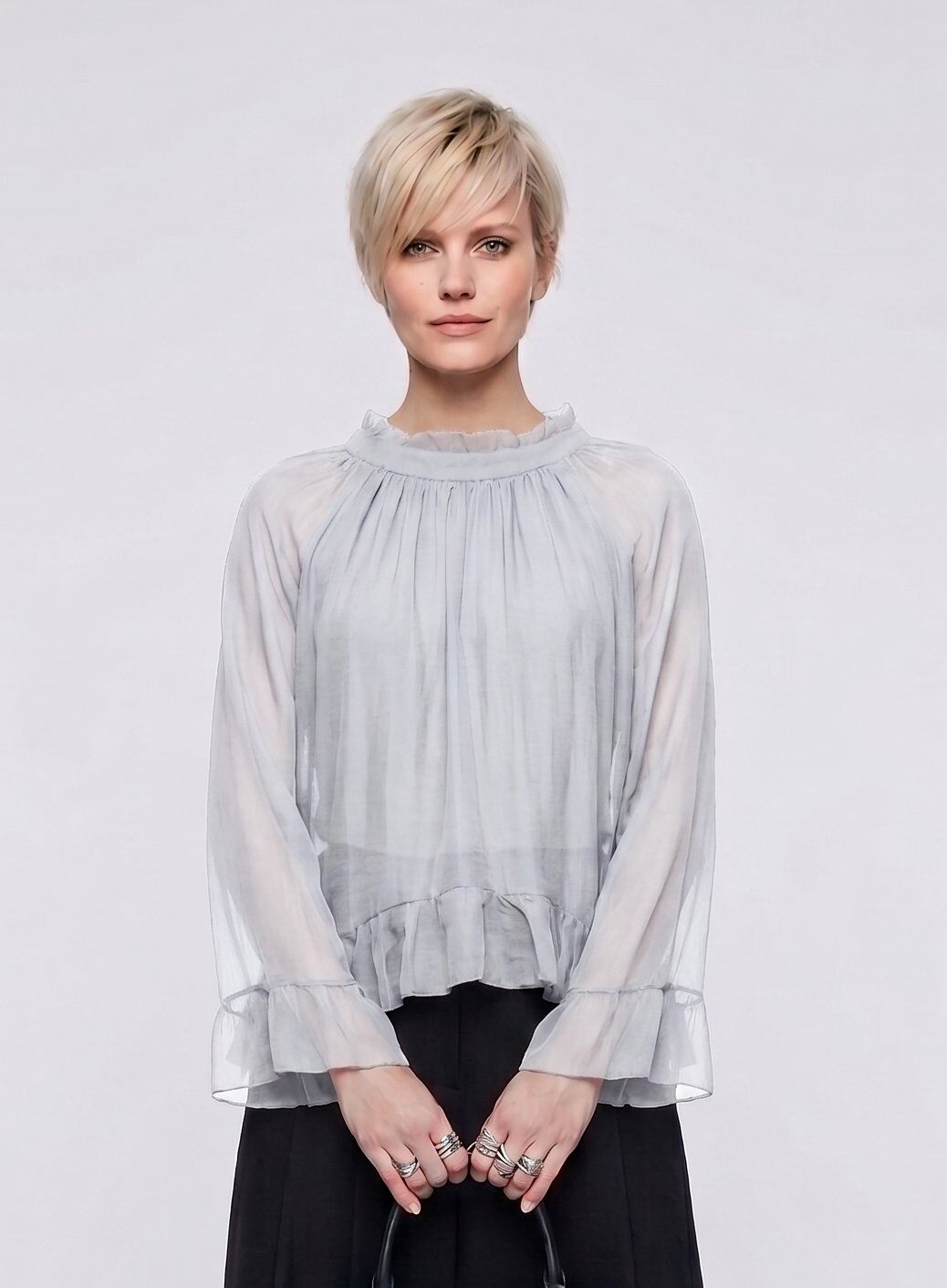 Großhändler Max & Enjoy (Vêtements) - Rüschenbluse aus luftigem Seidengemisch