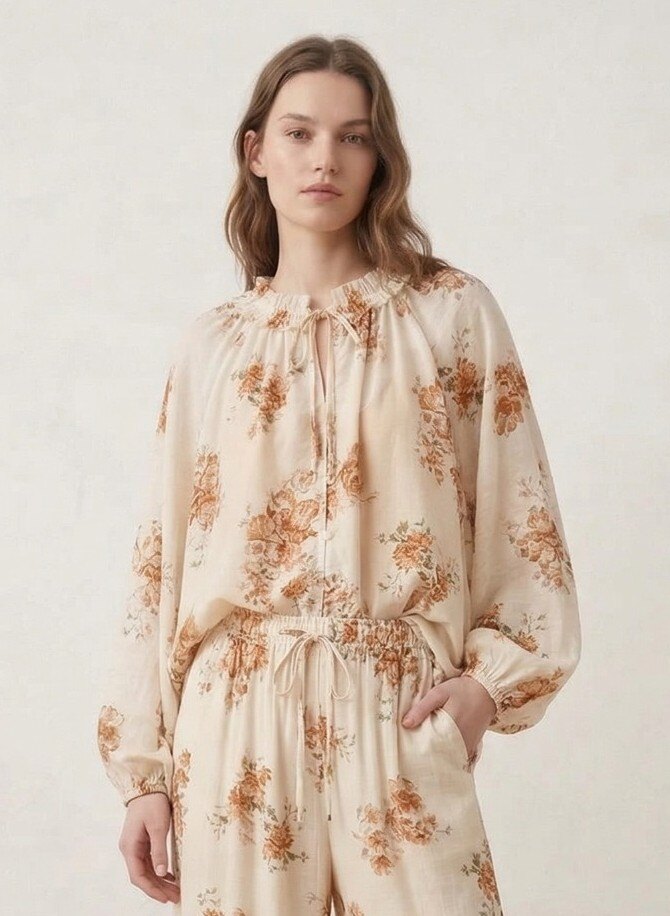 Mayorista Max & Enjoy (Vêtements) - Blusa fluida con estampado floral en mezcla de lyocell
