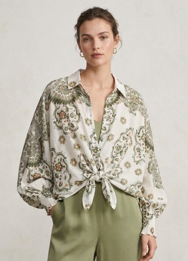 Mayorista Max & Enjoy (Vêtements) - Blusa estampada de lyocell