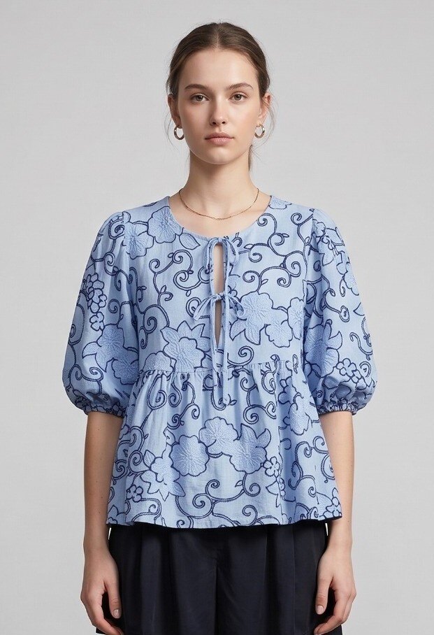 Grossiste Max & Enjoy (Vêtements) - Type de produit : Blouse en Broderie Anglaise - FLOWER LINE