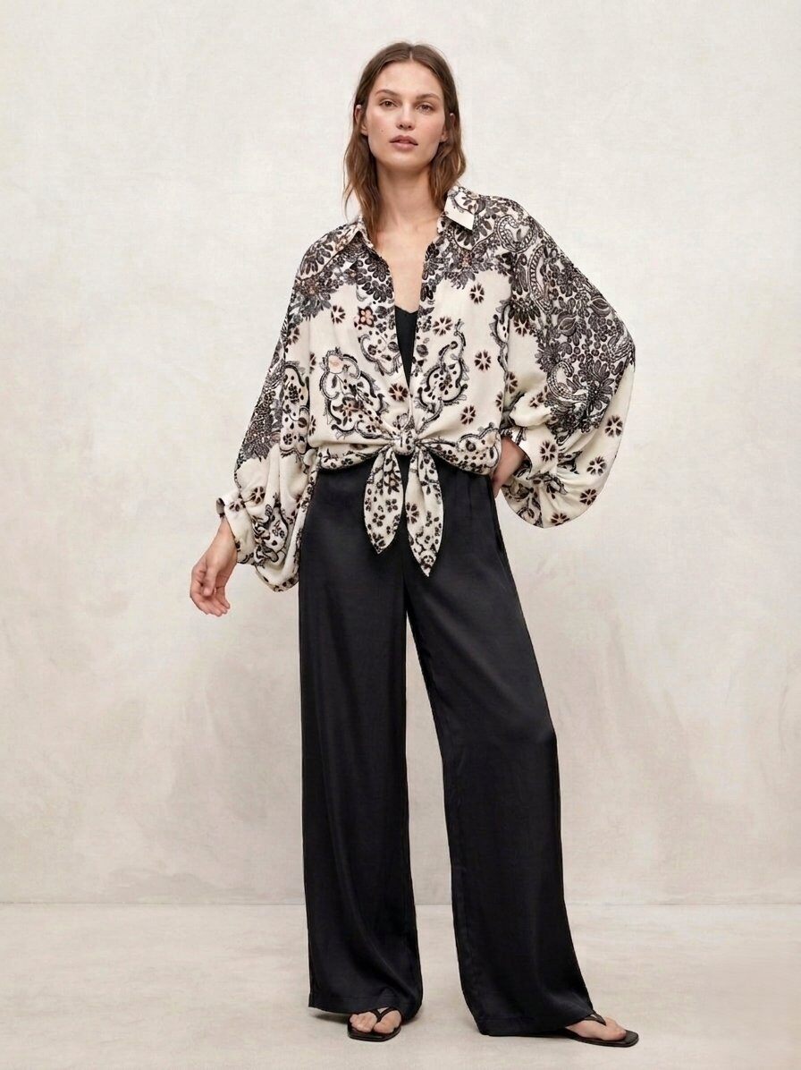 Grossiste Max & Enjoy (Vêtements) - Blouse imprimée en lyocell
