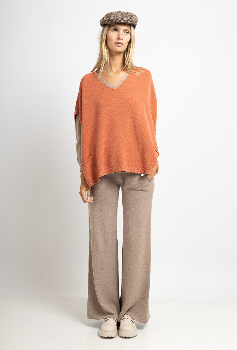 Wholesaler Max & Enjoy (Vêtements) - Seamless poncho, two pockets, touch cashmere