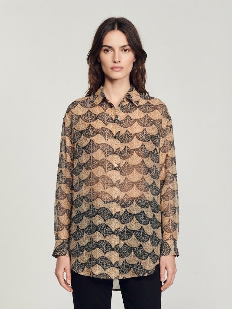 Grossista Max & Enjoy (Vêtements) - Camicia fluida con stampa grafica