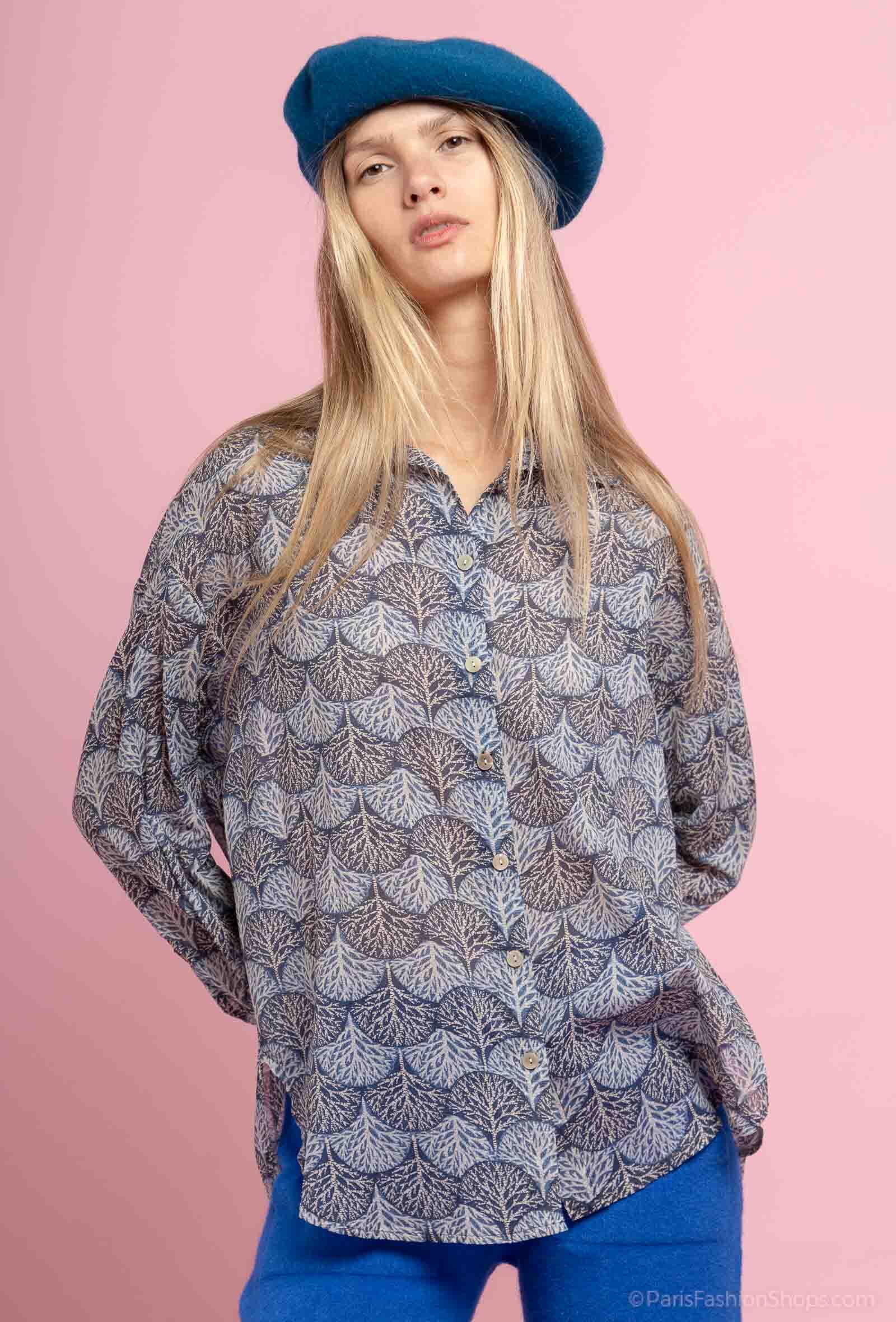 Grossista Max & Enjoy (Vêtements) - Camicia a maniche lunghe con bottoni a motivi Albero della Vita