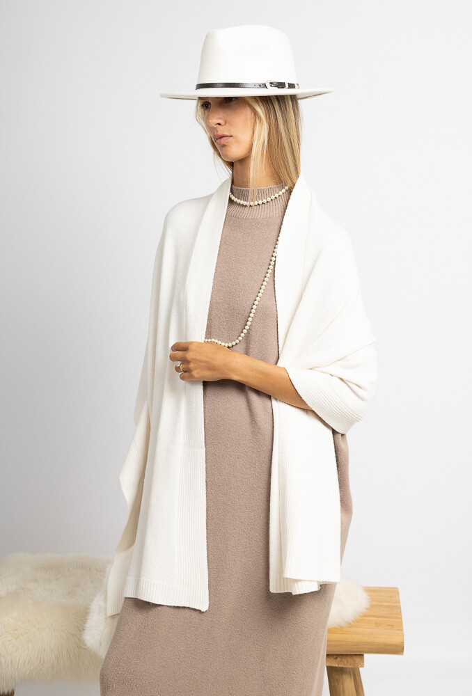 Großhändler Max & Enjoy (Vêtements) - Nahtloser, grob gestrickter Schal/Schal, kann als Schal oder Tuch getragen werden