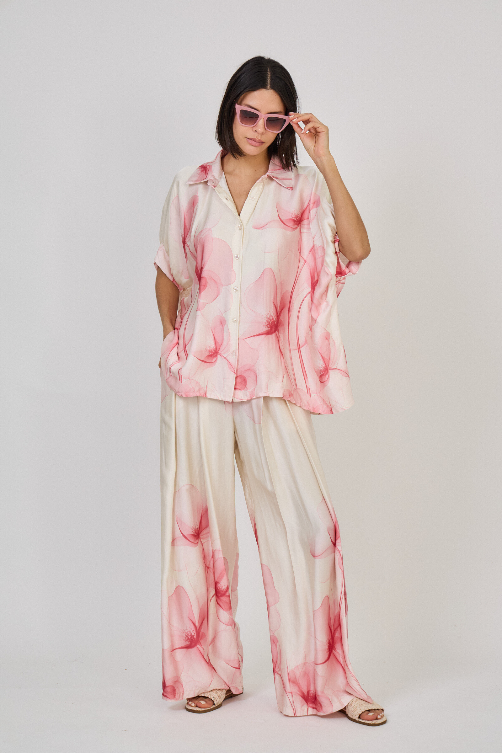 Grossiste Max & Enjoy (Vêtements) - OUTFIT (set total look) Ensemble blouse et pantalon