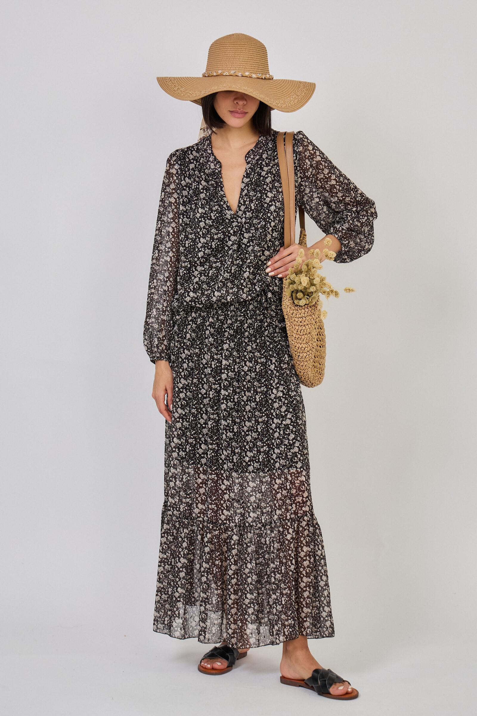 Grossiste Max & Enjoy (Vêtements) - OUTFIT (set total look) Ensemble  imprimé "Floral Liberty"