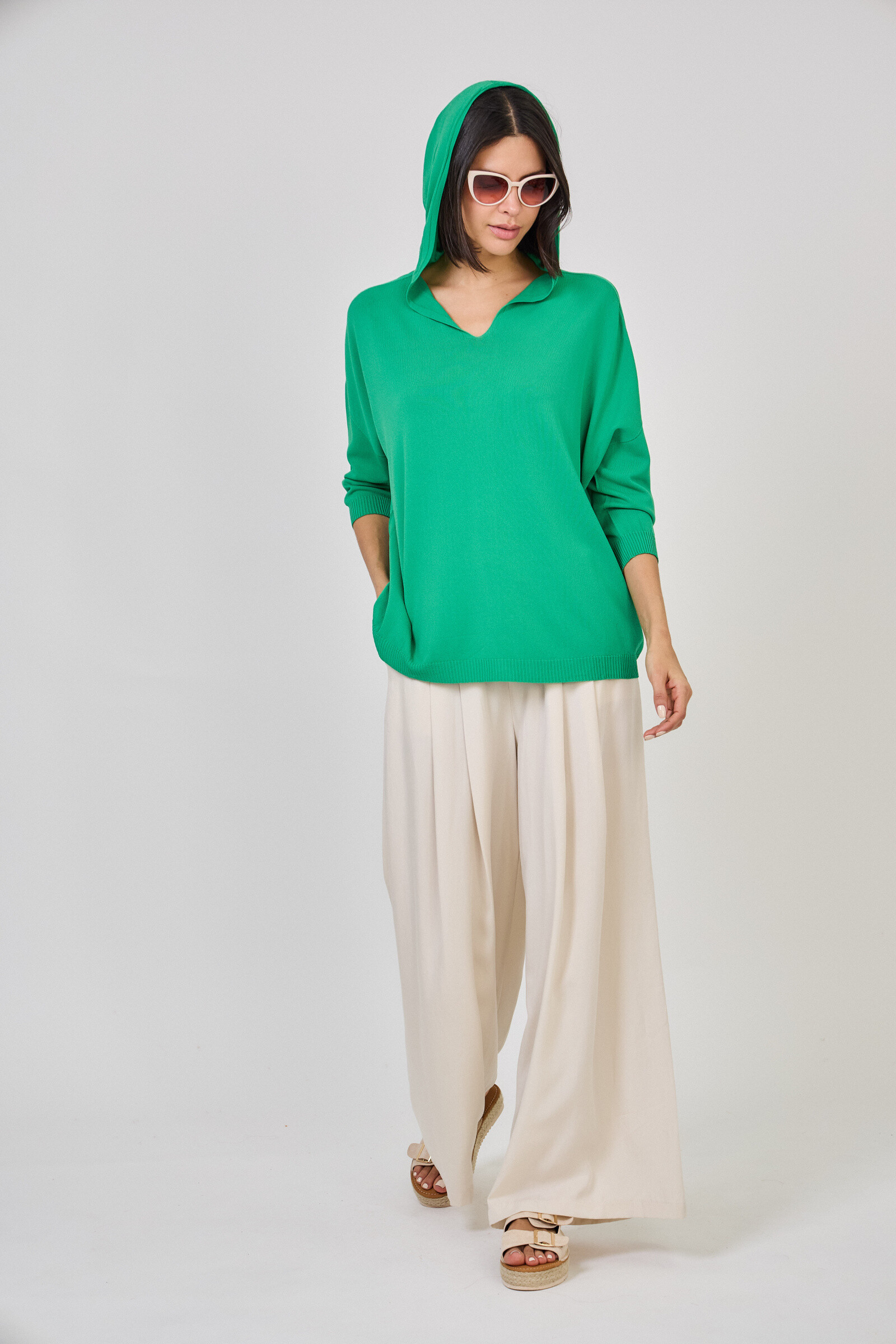 Grossiste Max & Enjoy (Vêtements) - OUTFIT (set total look) Ensemble Pull léger à capuche et pantalon large