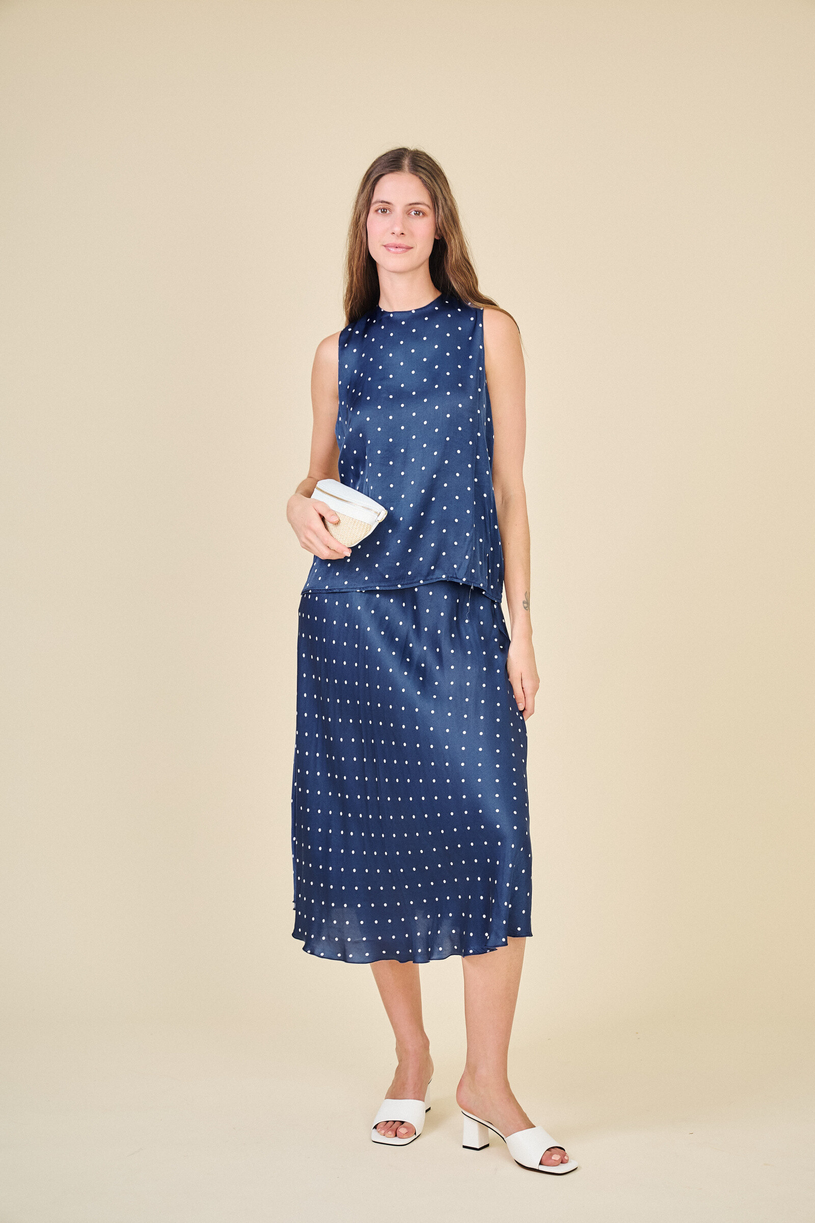 Grossista Max & Enjoy (Vêtements) - Outfit (set da look totale) insieme a punti e gonna autunnale