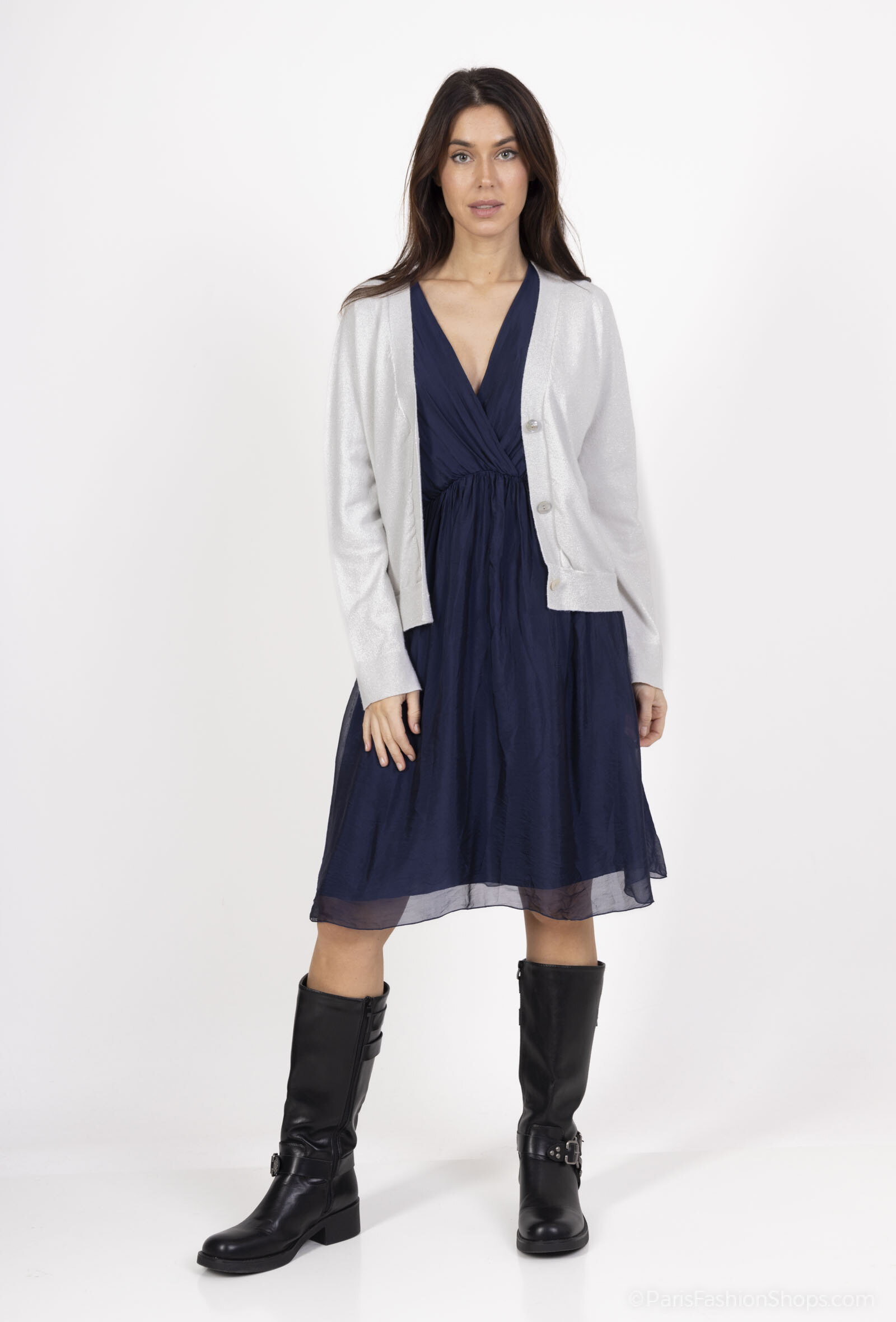 Mayorista Max & Enjoy (Vêtements) - Cárdigan de Lurex (efecto hilo plateado)