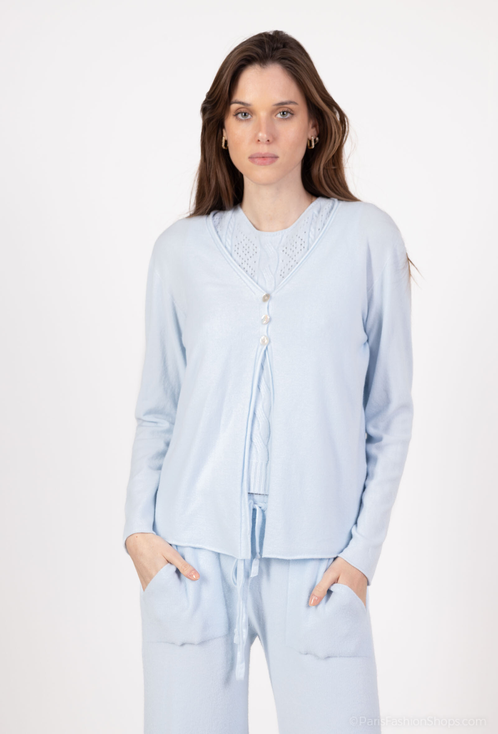 Großhändler Max & Enjoy (Vêtements) - Ultra -Fine Nahtloses Netzweste, 3 Knöpfe, Kaschmir -Touch