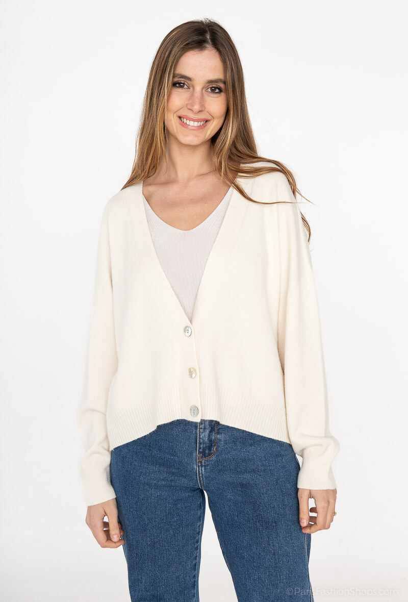 Grossista Max & Enjoy (Vêtements) - Cardigan in maglia invernale al tatto di cashmere