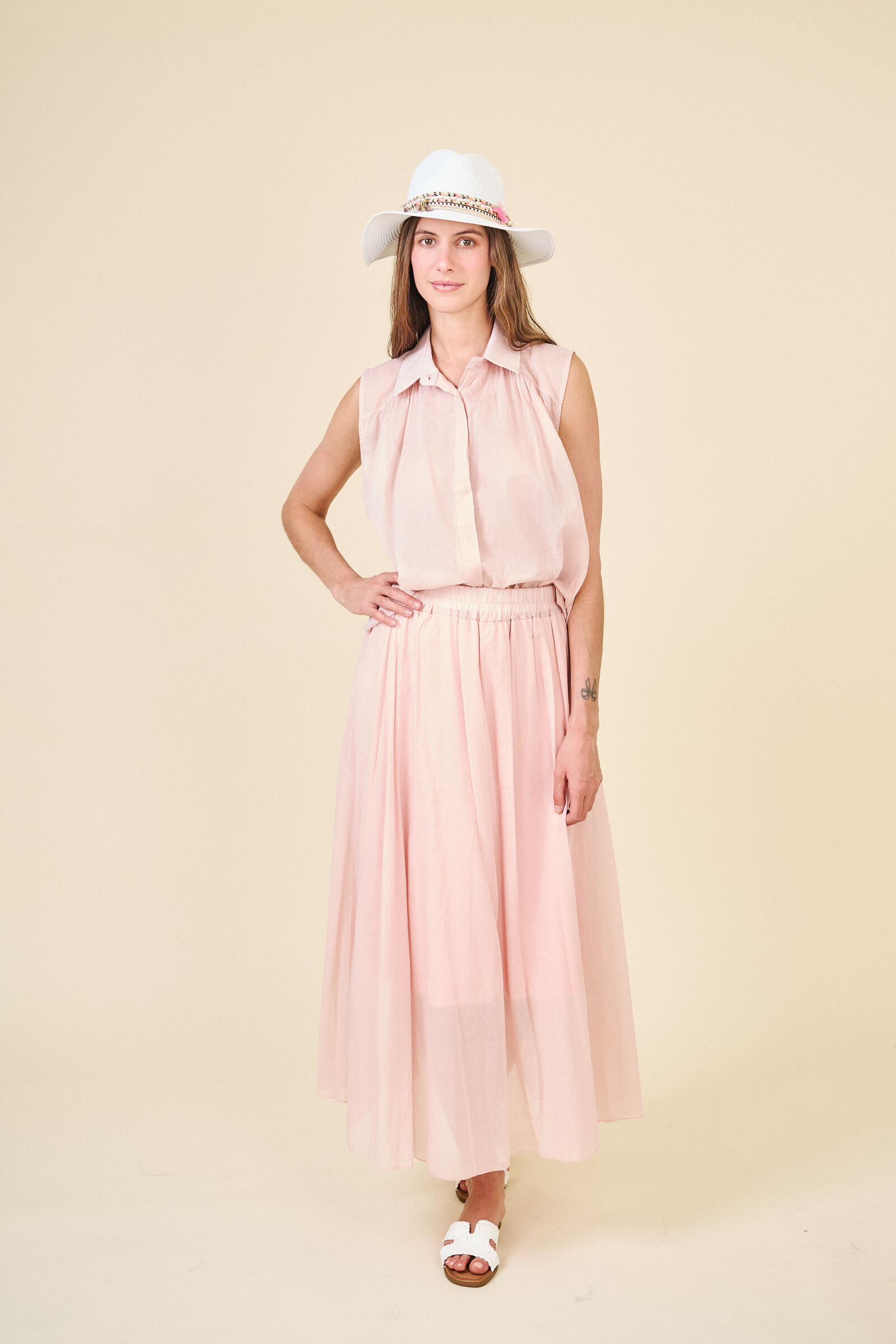 Grossista Max & Enjoy (Vêtements) - Gonna di dimensioni elastiche lunghe in cotone al 100%-3389