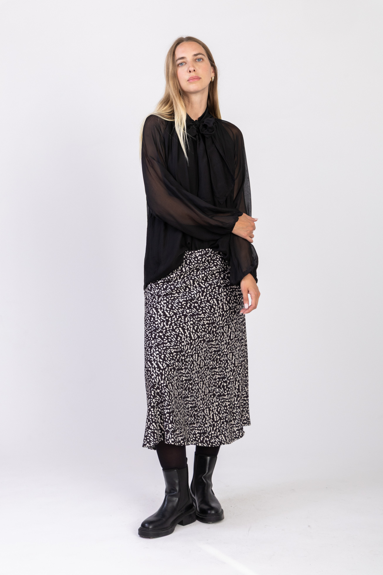 Mayorista Max & Enjoy (Vêtements) - Falda larga con estampado GRÁFICO acampanada
