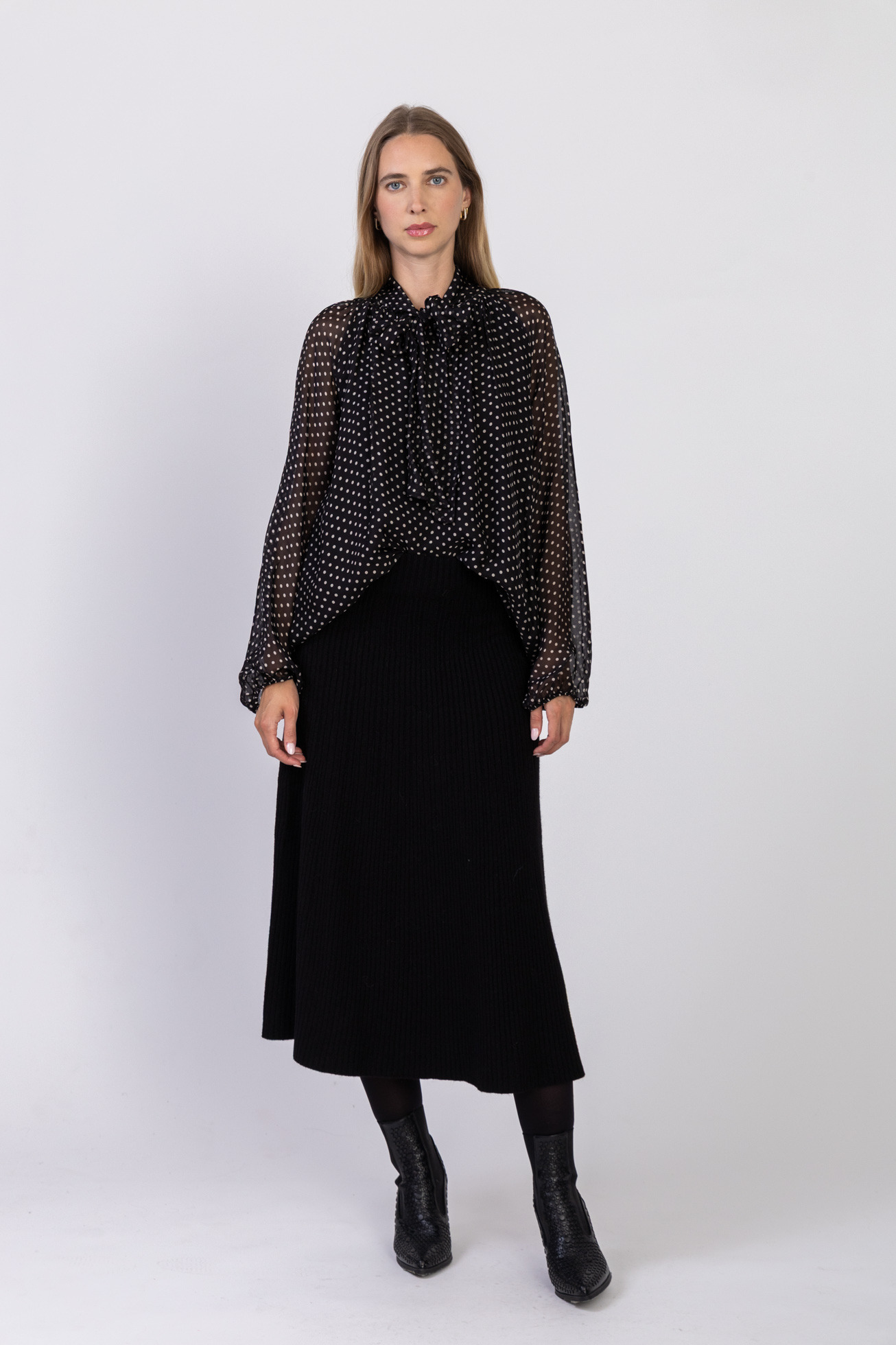 Großhändler Max & Enjoy (Vêtements) - Langer ausgestellter Rock aus Rippstrick