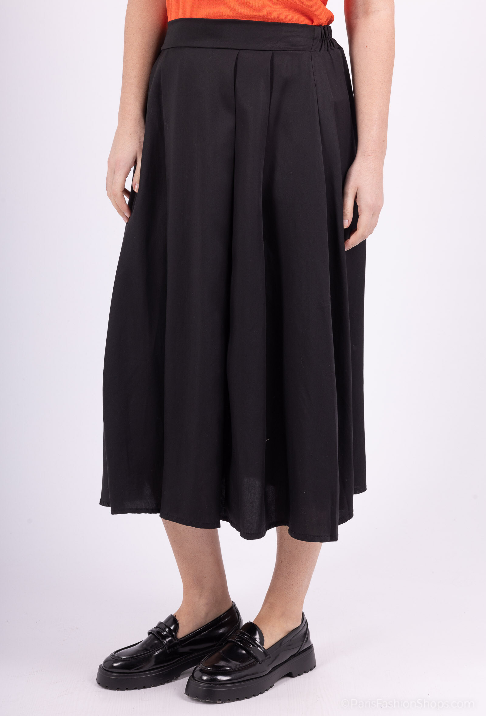 Grossista Max & Enjoy (Vêtements) - Gonna a pieghe lunga con elastico sul retro-3443