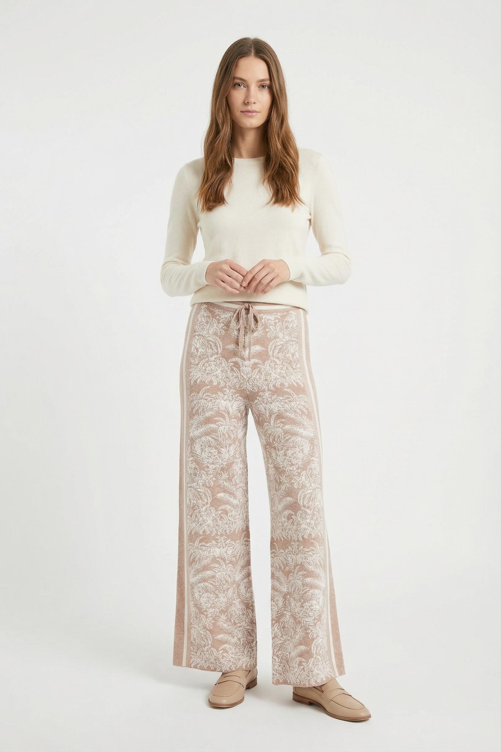 Pantalon en maille avec motif