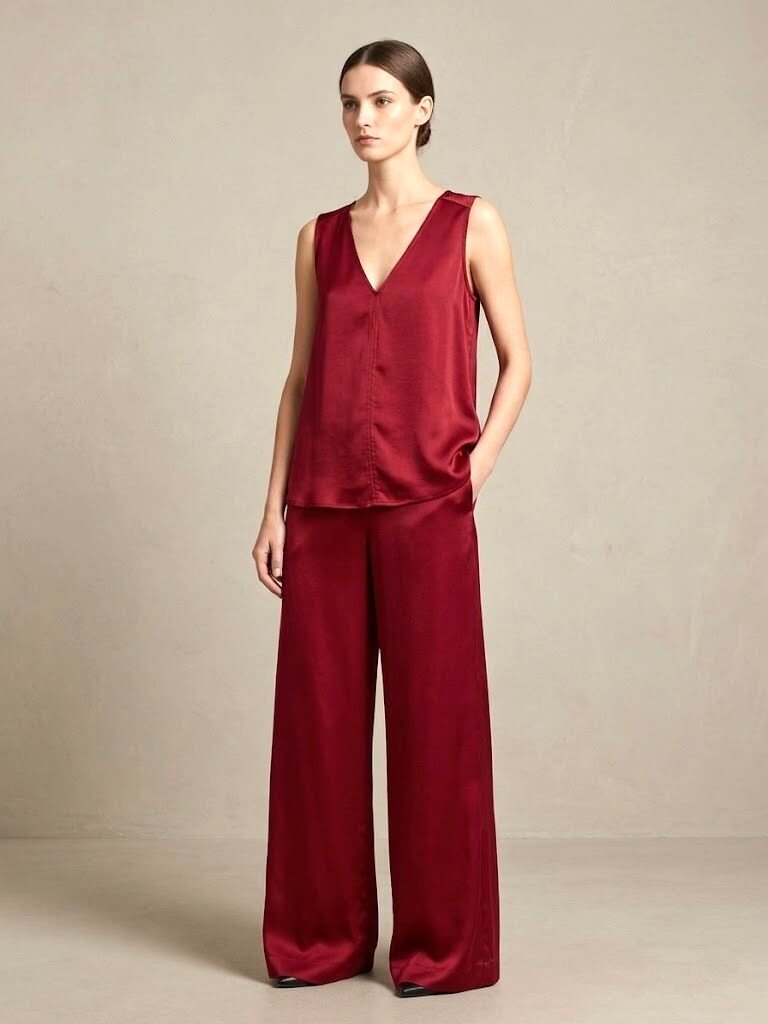 Grossiste Max & Enjoy (Vêtements) - Pantalon en Soie Satinée