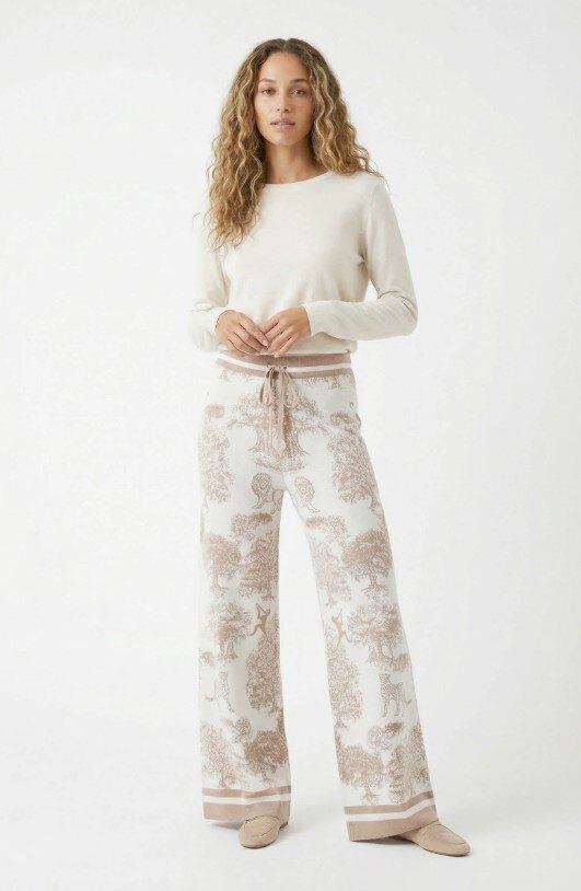 Großhändler Max & Enjoy (Vêtements) - Weit geschnittene gewebte Hose mit JUNGLE-Muster