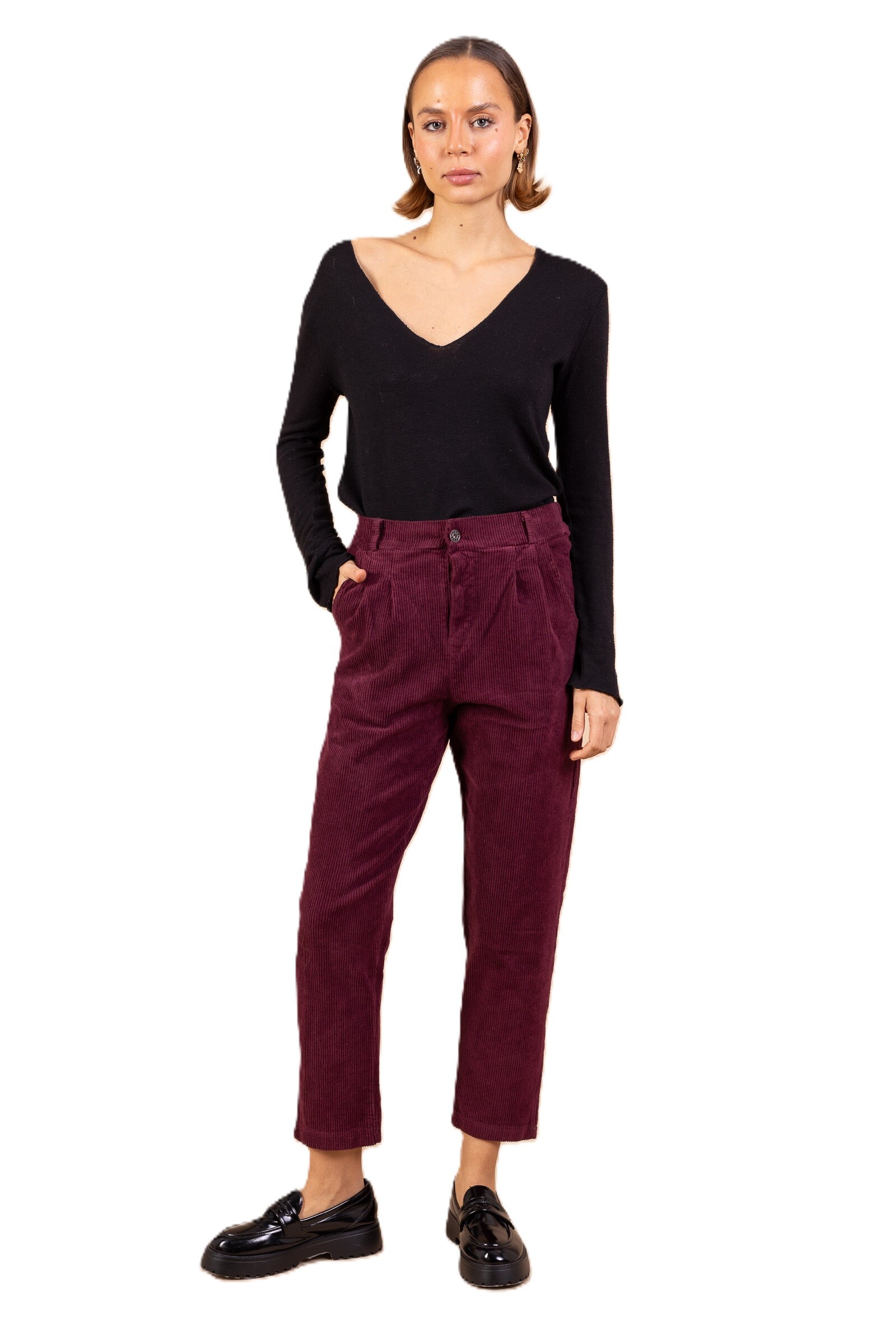Grossista Max & Enjoy (Vêtements) - Pantaloni Barrel in velluto a coste
