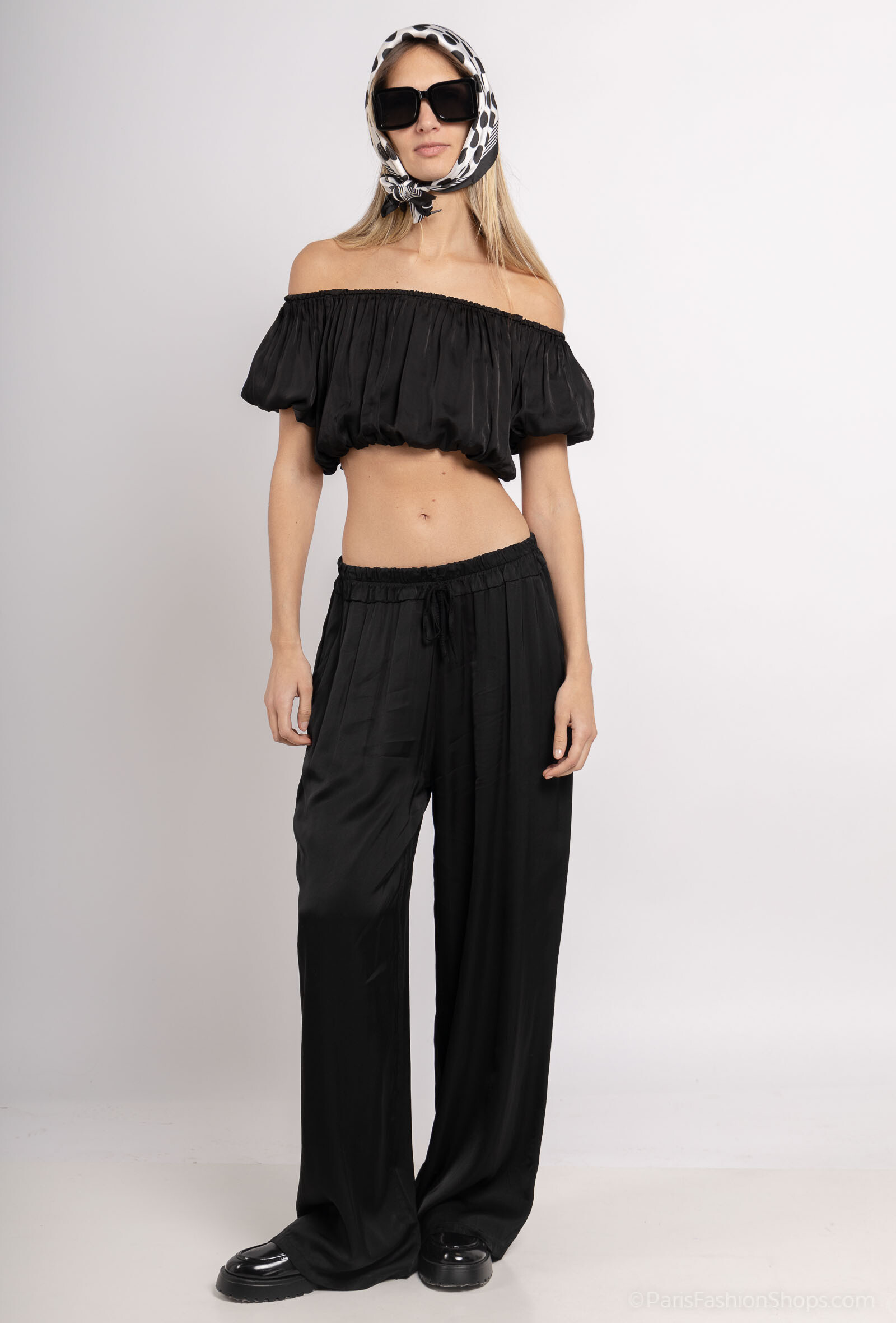 Grossista Max & Enjoy (Vêtements) - Pantaloni ampi in seta mista-6637