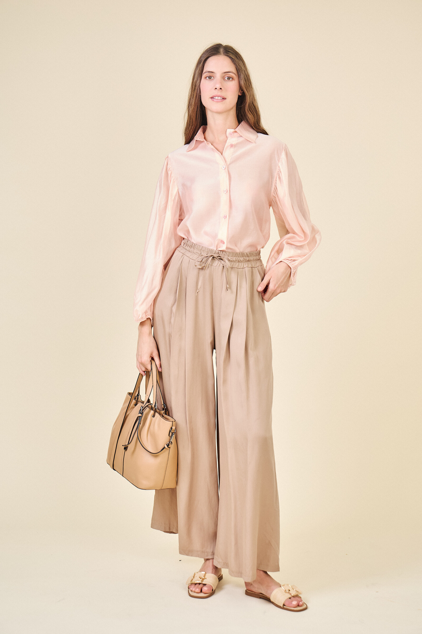 Grossiste Max & Enjoy (Vêtements) - Pantalon uni à pinces 100% lyocell