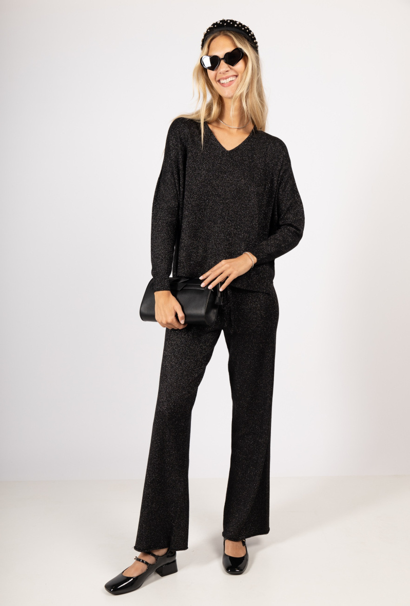 Wholesaler Max & Enjoy (Vêtements) - Seamless v-neck lurex sweater