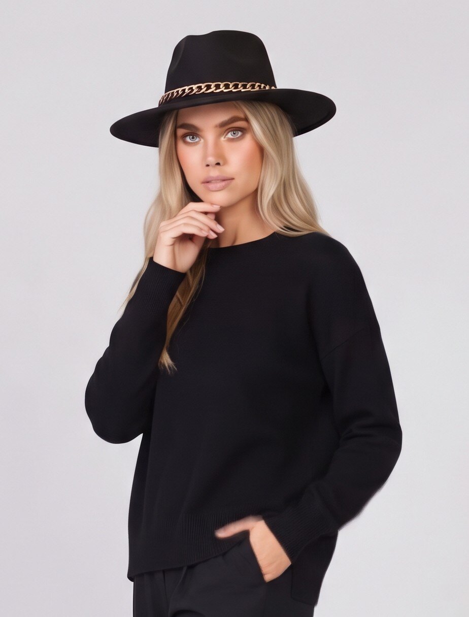 Grossiste Max & Enjoy (Vêtements) - Pull col rond sans couture avec baby alpaga mélangé,