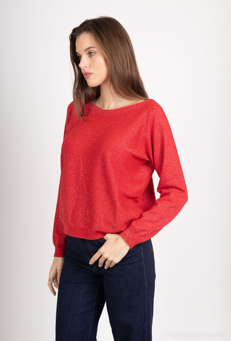Wholesaler Max & Enjoy (Vêtements) - Seamless round neck sweater with lurex