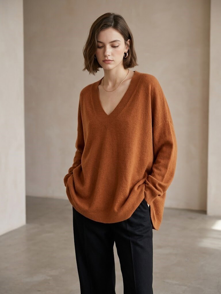 Grossiste Max & Enjoy (Vêtements) - Pull oversize en maille ultrafine sans couture au toucher cachemire