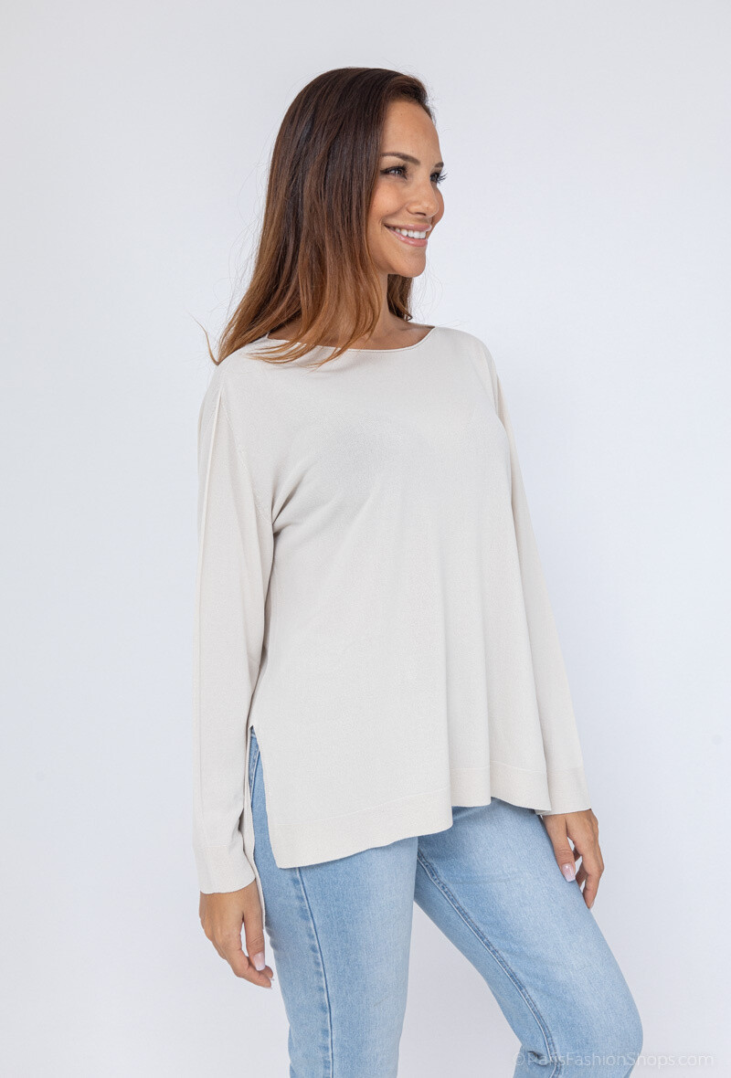 Großhändler Max & Enjoy (Vêtements) - Feiner und leichtes übergroßes Netzpullover, nahtloser runder Hals