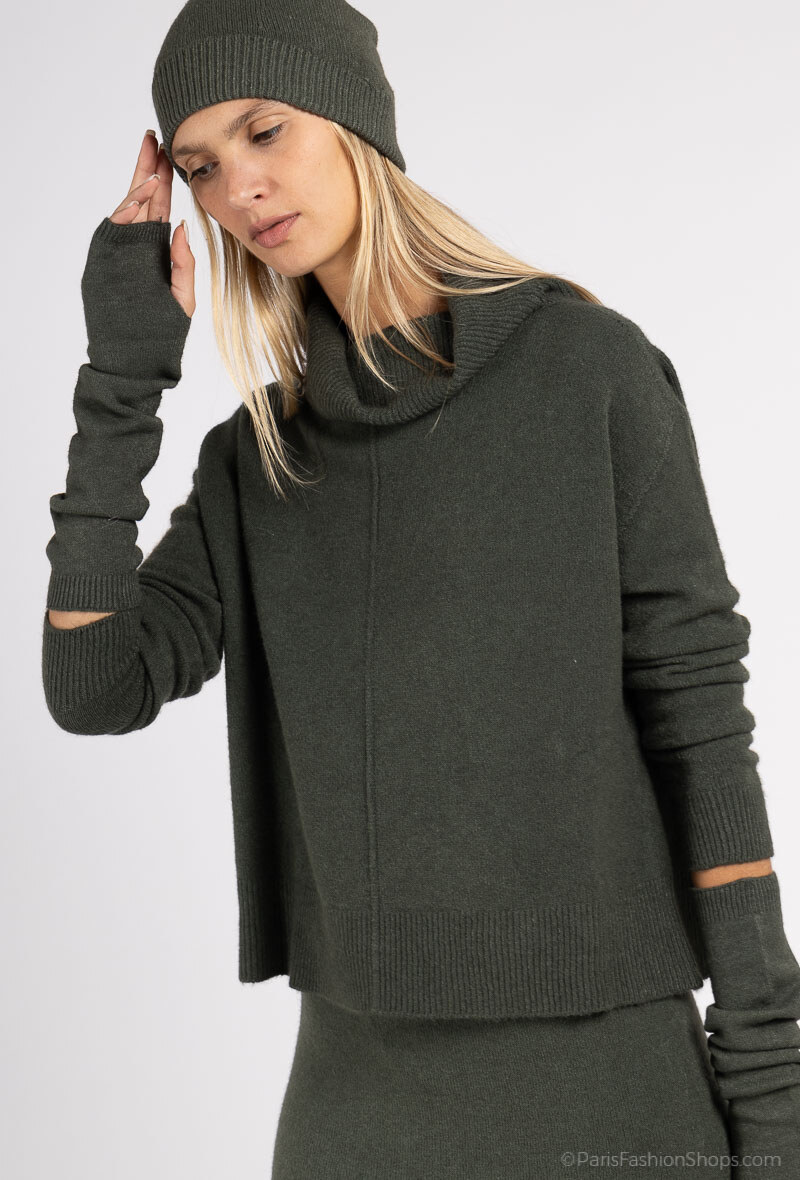 Wholesaler Max & Enjoy (Vêtements) - Bubble turtleneck sweater, seamless long sleeves with a cashmere touch
