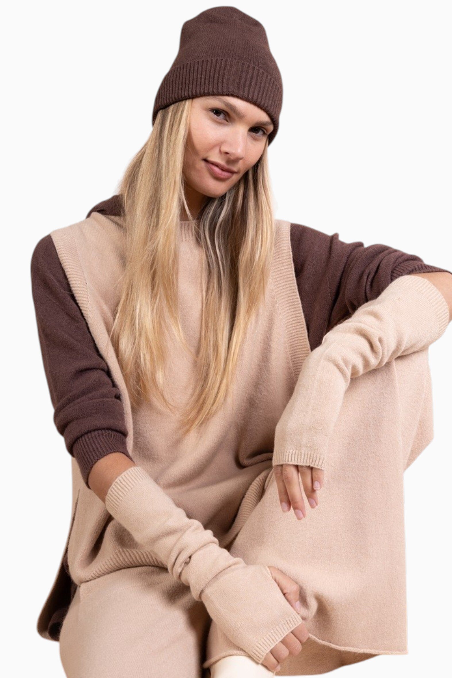 Grossista Max & Enjoy (Vêtements) - Canotta in maglia invernale con effetto cashmere