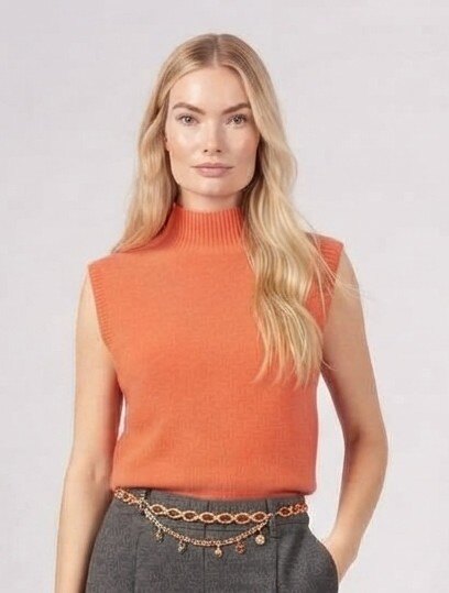 Grossiste Max & Enjoy (Vêtements) - Pull sans manche et sans couture col montant, toucher cachemir